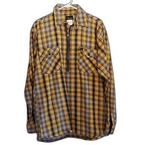 VTG Codet Thick Half Zip Plaid Pullover Workwear Hiking Outdoor - Unisex Medium
